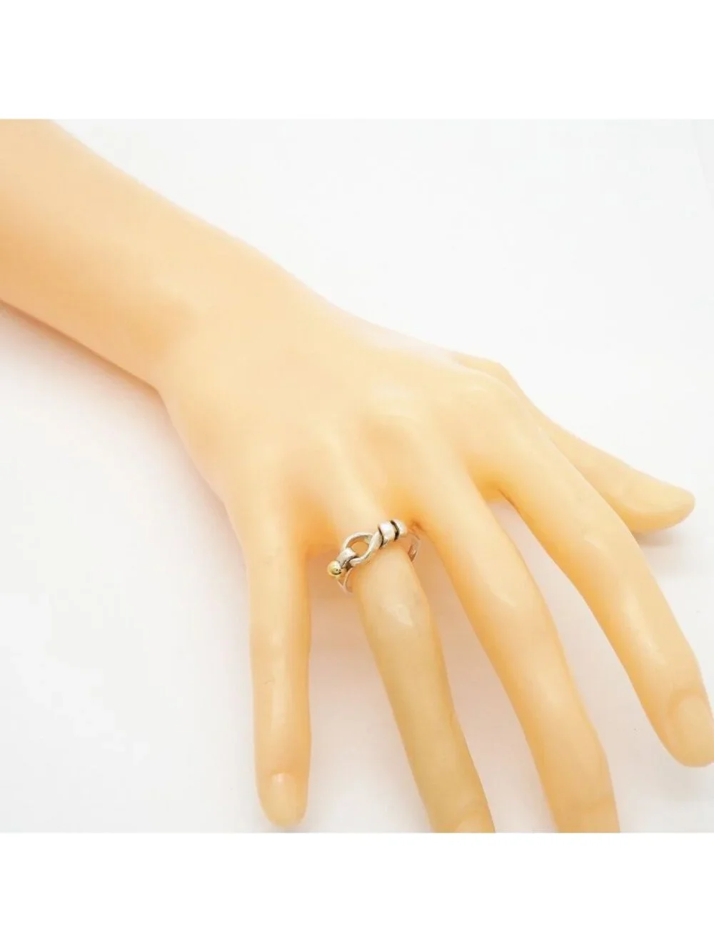 Tiffany & Co Ring Hook Eye 18k Yellow Gold 925 Sterling Silver